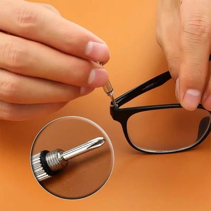 Gantungan Kunci Obeng Plus Minus Mini Screwdriver Keychain EDC 4in1
