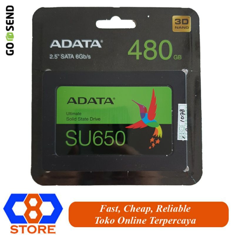 HARDDISK SSD 480GB SSD ADATA 480GB SU650 SATA3 RESMI ORIGINAL