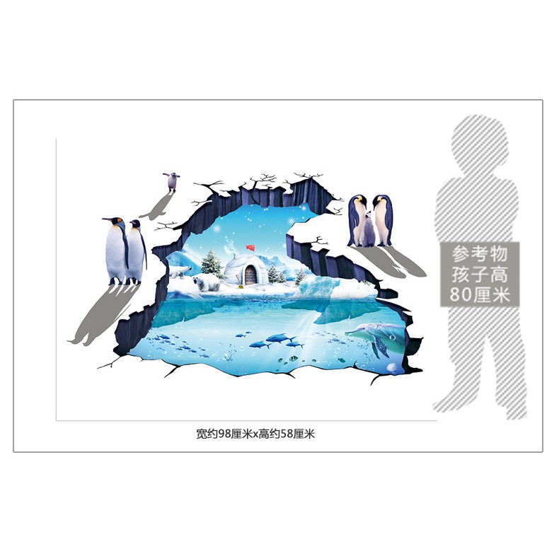 Reliza Wall Sticker Snow N Pinguin Stiker Dinding LDR