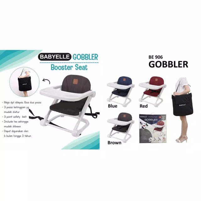 Babyelle gobbler foldable booster seat - kursi makan bayi