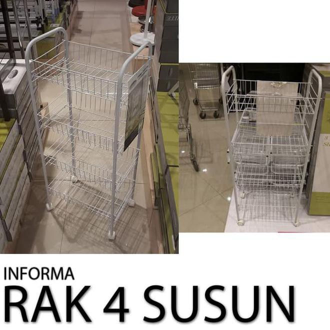 Rak 4 Tingkat Rak Serbaguna Rak 4 Susun Informa Keranjang Buah Beroda Promo Awal Tahun