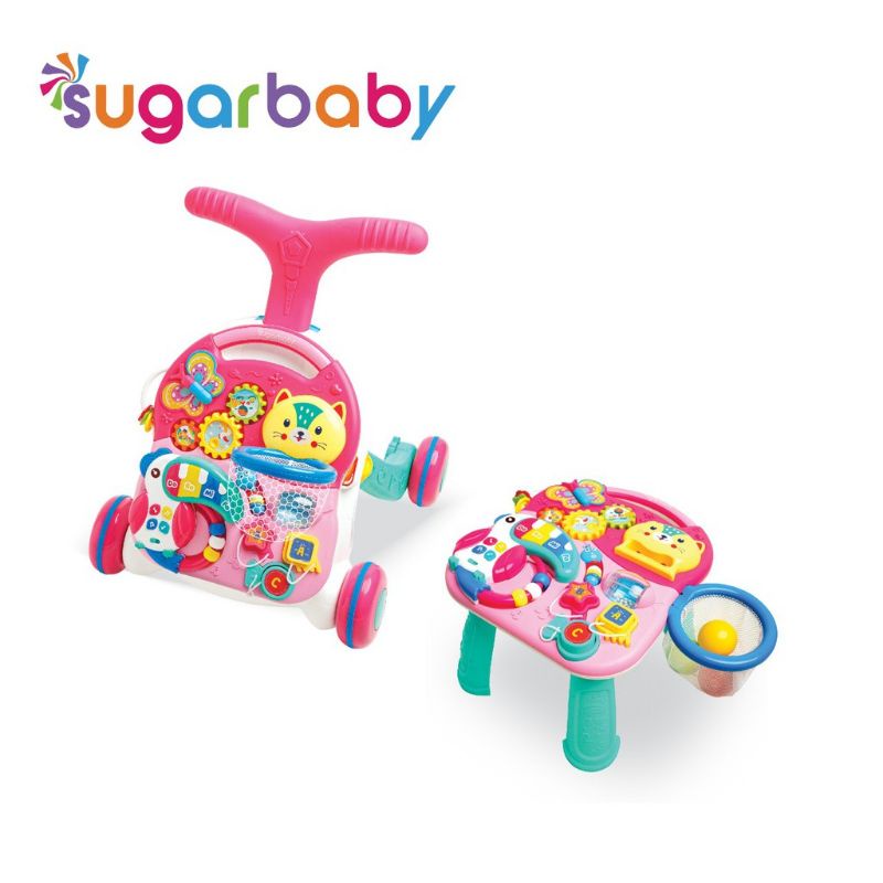 Sugar Baby 10 in 1 Premium Activity Walker &amp; Table - Parrot Basketball / Push Walker / Baby Walker / Alat Bantu Jalan Anak