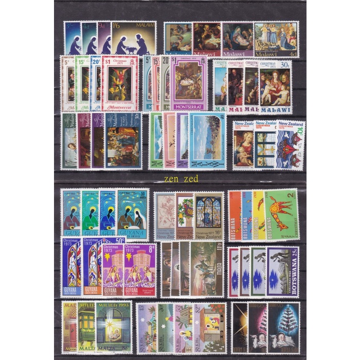 

0326 Perangko / Prangko Tema Christmas / Natal Komplit Set Mnh