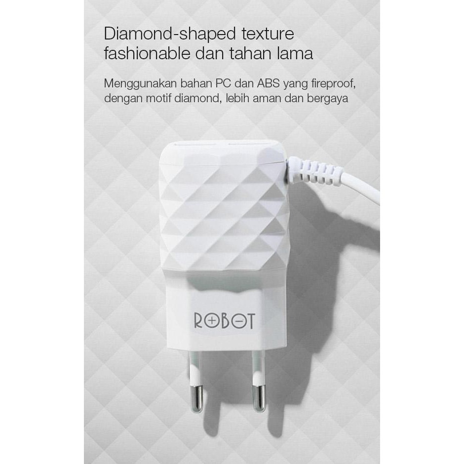 Robot Charger RT-K5 Fast Charging Kabel Micro Original Casan Quick Charge - Garansi 1 Tahun