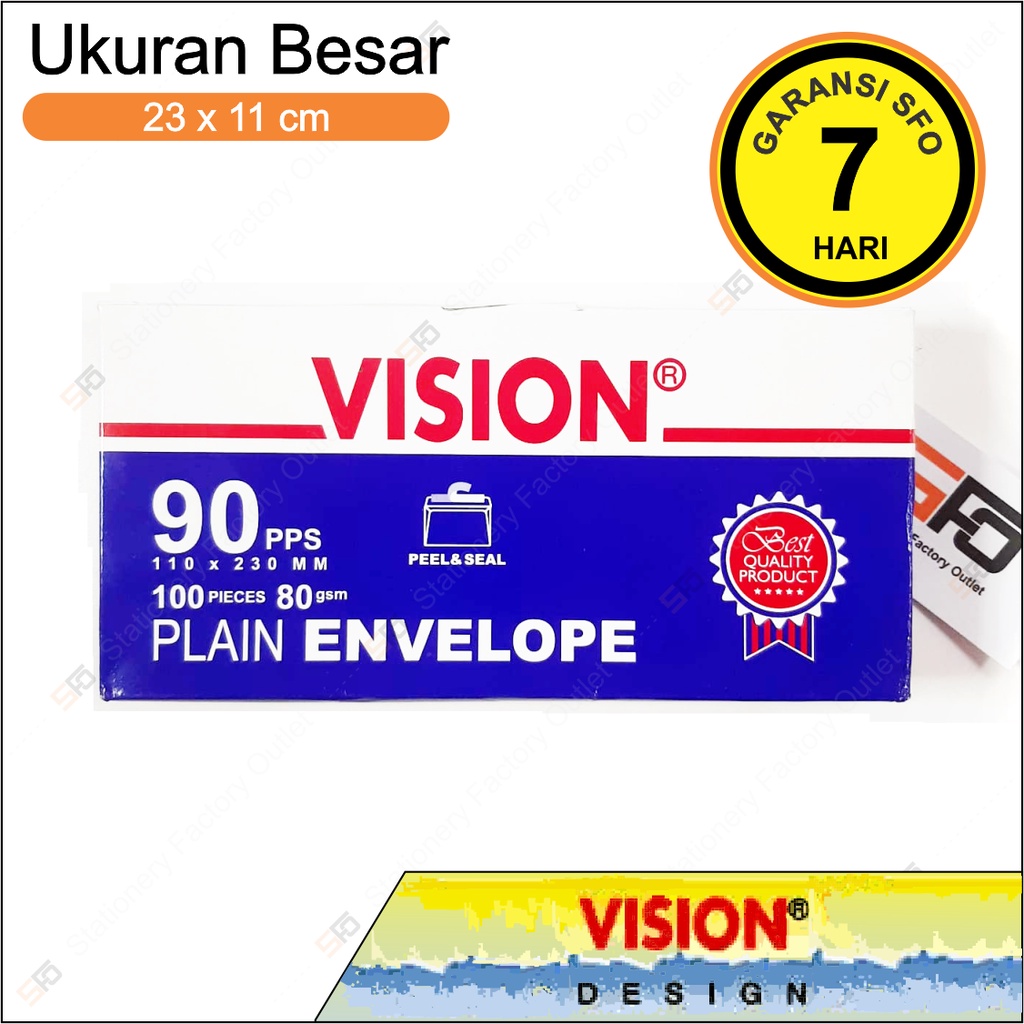 

Amplop Vision Besar - Peel & Seal 230 x 110 mm 80 gsm