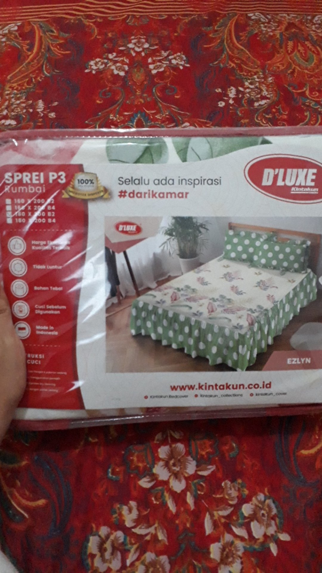 Sprei Kintakun Dluxe 180x200 P3 Rumbai - Abel Eva Ezlyn Joanne Fiji Kezia Nadine - Twokeysstore