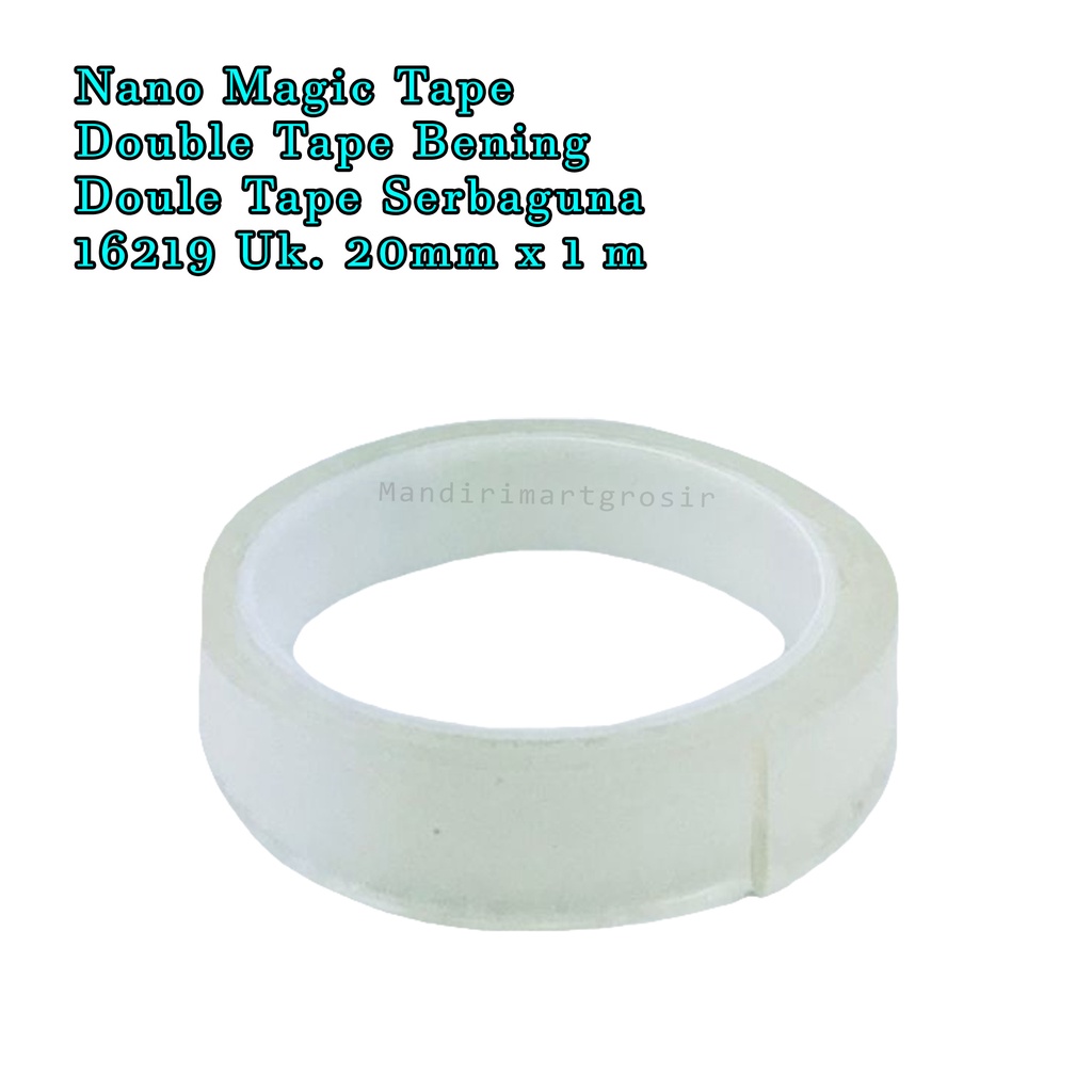 Lakban Bening *Nano Tape Polos * Double Tape * Uk.20mm x 1m
