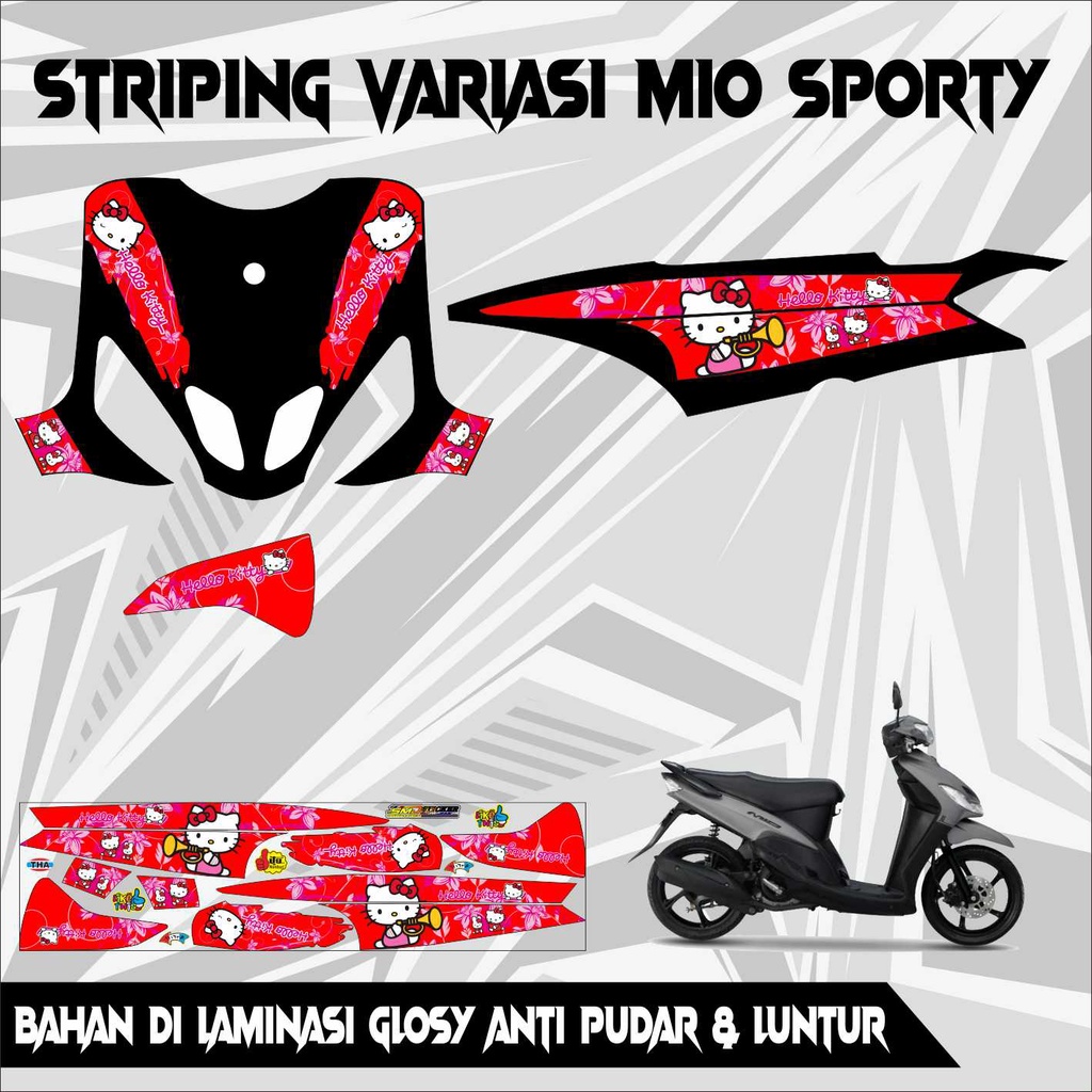 STRIPING VARIASI MIO SPORTY KARAKTER HELLO KITTY