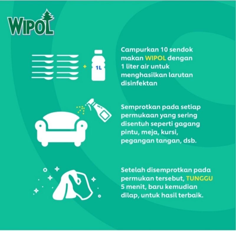 Wipol Pembersih Lantai Karbol Cemara Refill 750mL