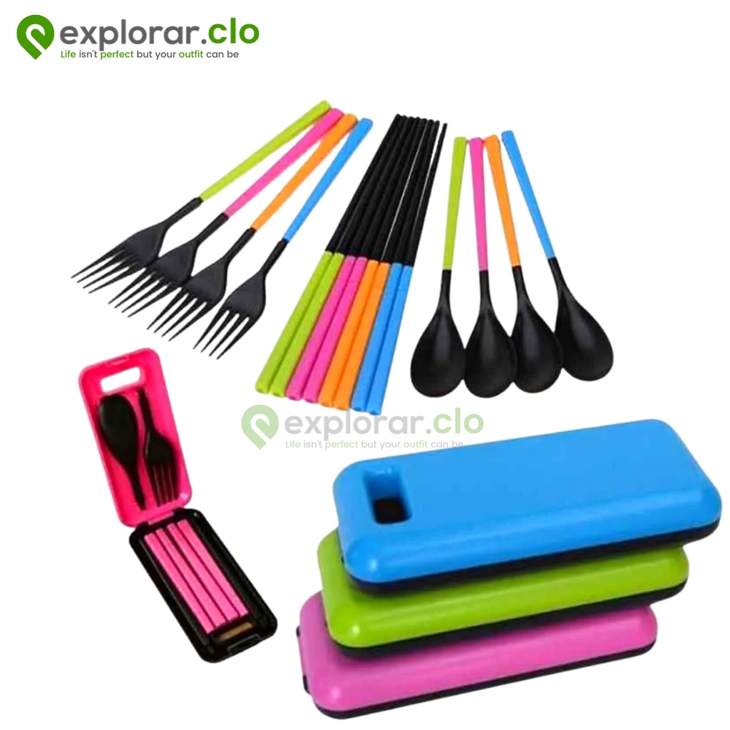 Sendok Travel Set / Alat Makan Portable / Set Alat Makan Travel / Sendok Travel