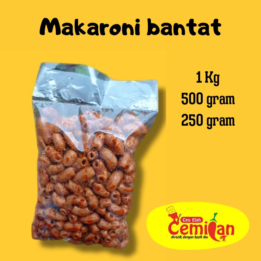 

Makaroni bantat kiloan kemasan 250 gram cemilan ceu elah