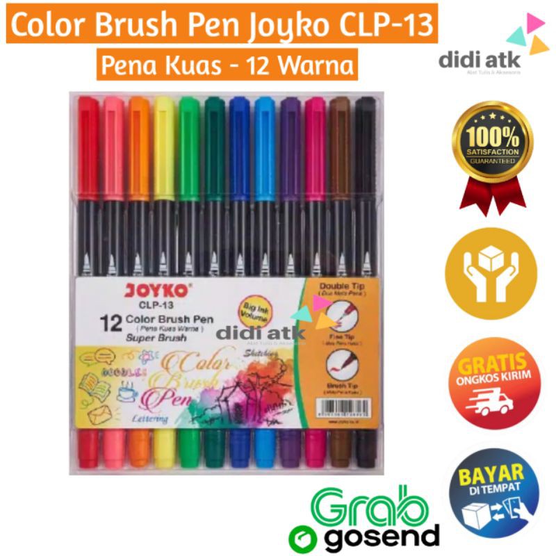 

Color Brush Pen Joyko CLP-13 Pena Kuas 12 Warna Super Brush