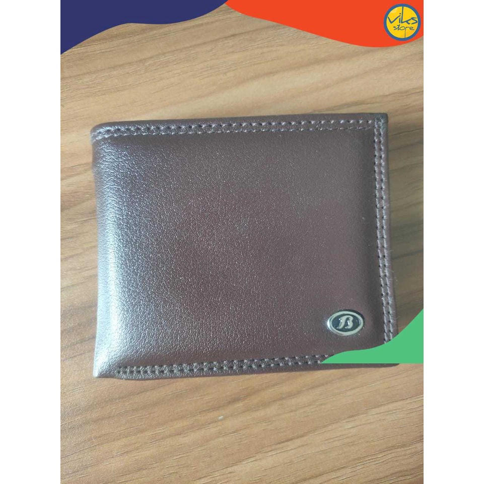 Dompet Cowok Pria Bahan Kulit Sintesis Wallet Polos Hitam Coklat