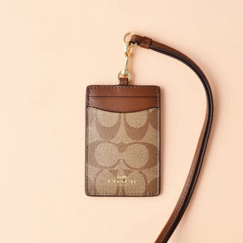 

Coach ID Lanyard in Signature Khaki Saddle