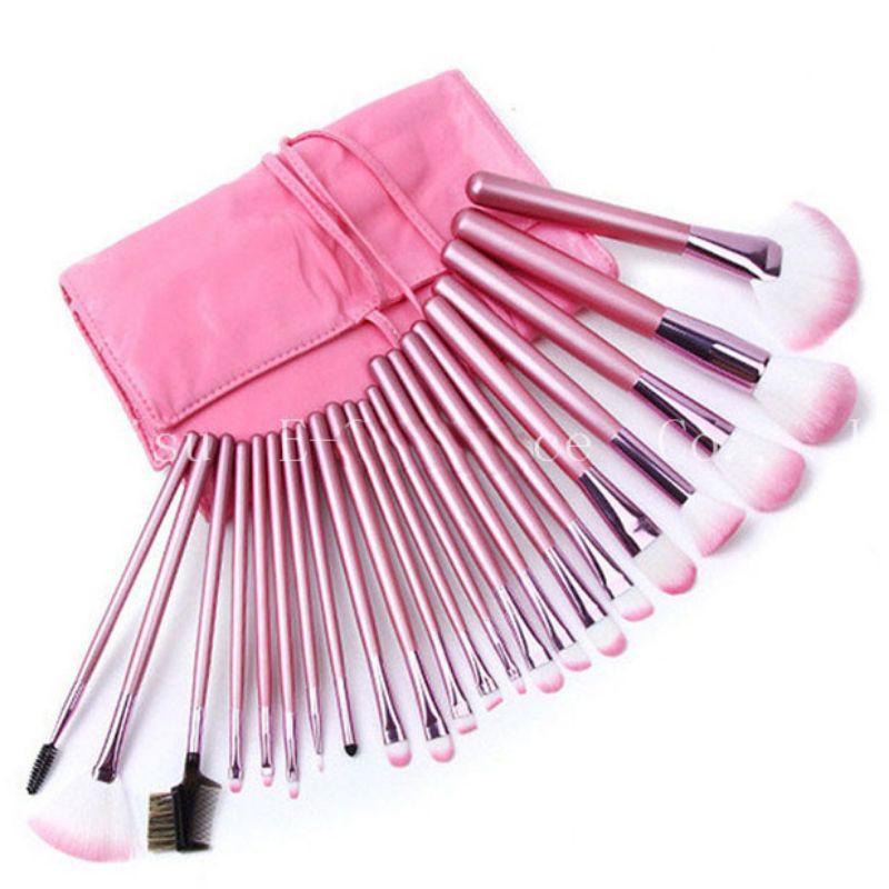 Biutte.co Brush Make Up 22 Set dengan Pouch - Pink