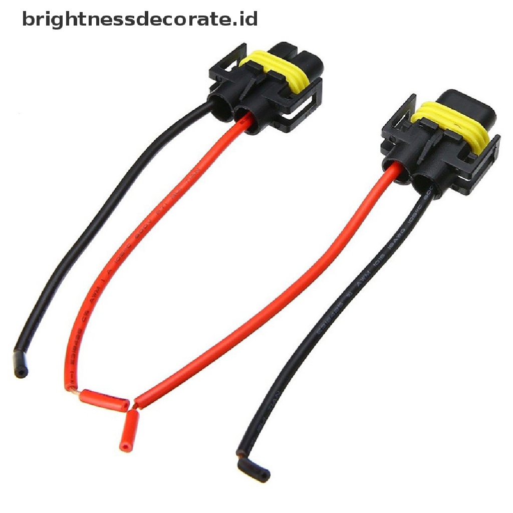 [birth] 2PCS H11 H8 H9 Wiring Harness female Socket Wire Connector Plug Extension Pigtail [ID]