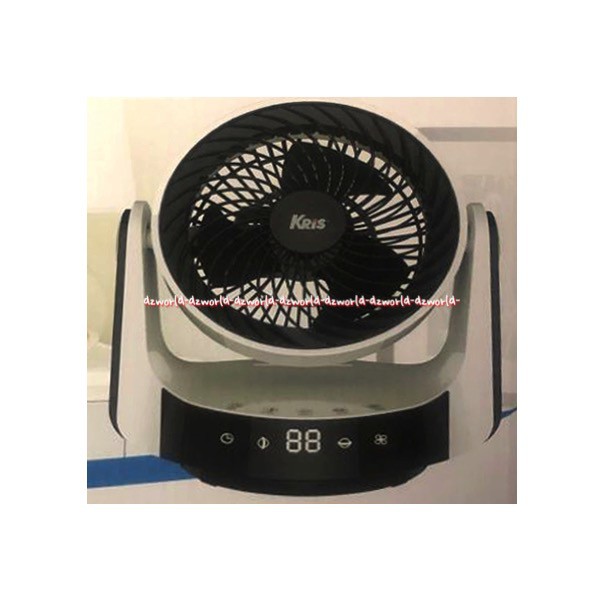 Kris Table Fan FSQ-MF08F Kipas Angin Meja Pake Remot Control Putih Abu