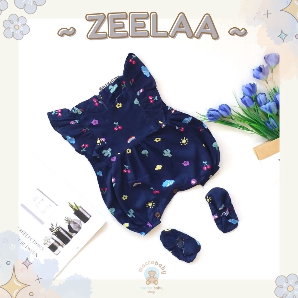 MBSS - BBB JUMPSUIT ZEELAA setelan anak perempuan jumper bayi motif bunga lucu free sarung kaki PART 1