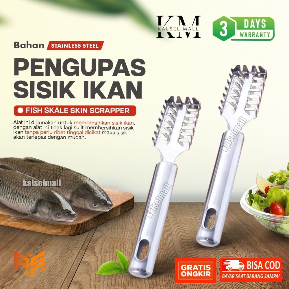 Alat Pembersih Pengupas Kupas Penyerut Penyiang Serut Sisik Kulit Ikan PRAKTIS SIMPEL Stainless Steel Besi Peeler Kulit Kupas Serut AD10