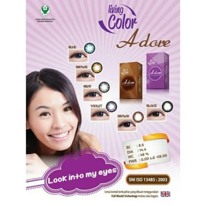 Softlens Minus Adore (-5.00 Sd -8.00) 2 Tone 14.4Mm Living Color Gratis Tempat Soflen
