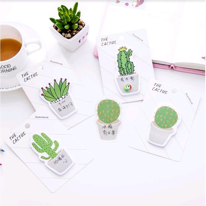 

Sticky Notes / Memo Tempel Lucu Motif Tanaman Kaktus (20 Lembar)