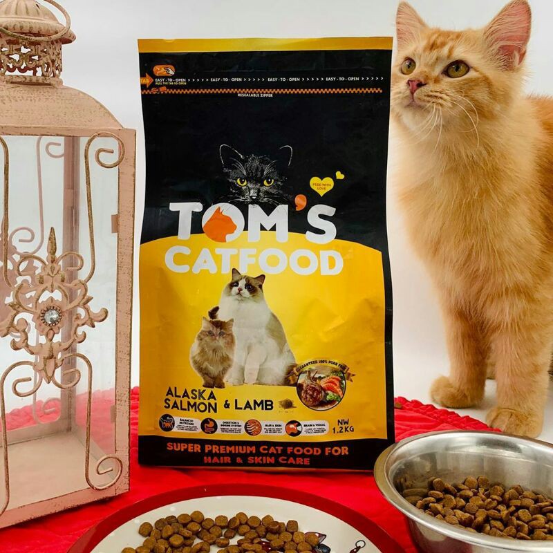 Makanan Kucing Toms Cat Food Hair & Skin 1.2kg - Tom's Cat