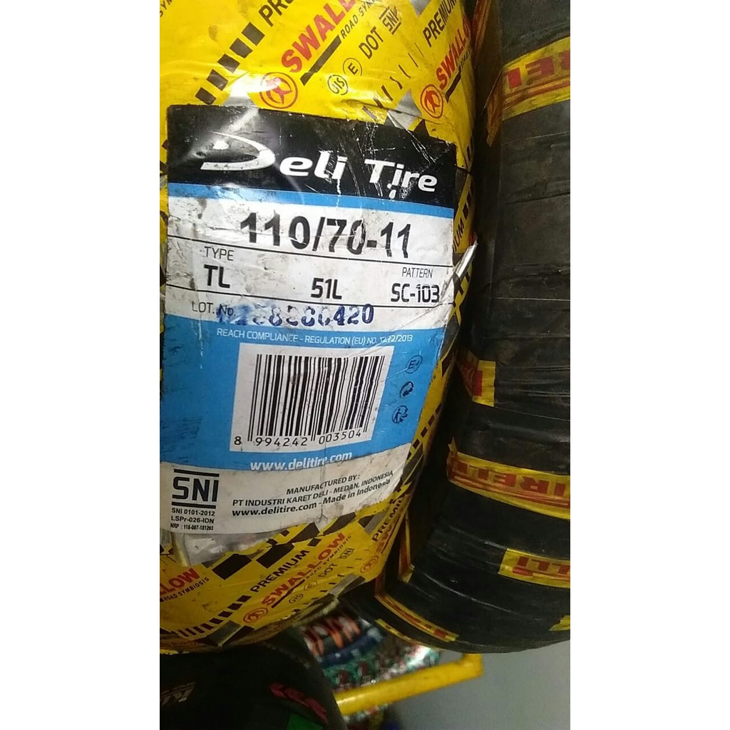 Ban Motor Vespa Swallow Deli Tire 110/70 Ring 11 Tubeless