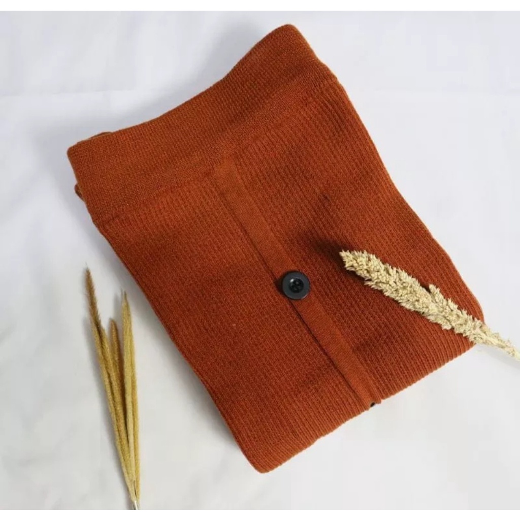 Rok Rajut Span Kancing Premium - Rok Rajut Premium - Rok Rajut Belah - Rok Span Rajut