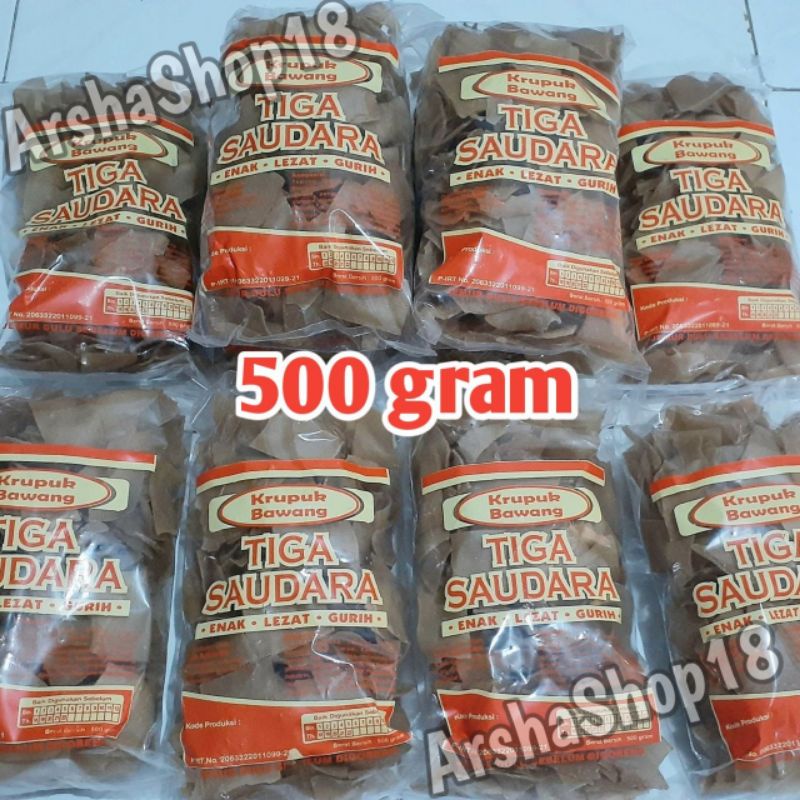 

Kerupuk Bawang TIGA SAUDARA mentah Paket GROSIR 4kg (500gr x 8 bks) ASLI Susukan, Kab. Semarang