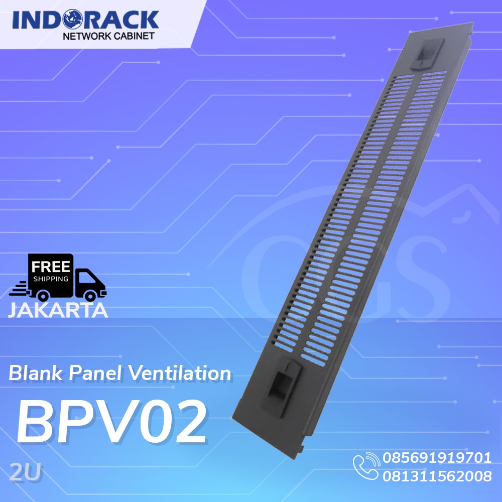 BPV02 - Blank Panel 2U Ventilation 19&quot; - INDORACK Type : Blank Panel 2