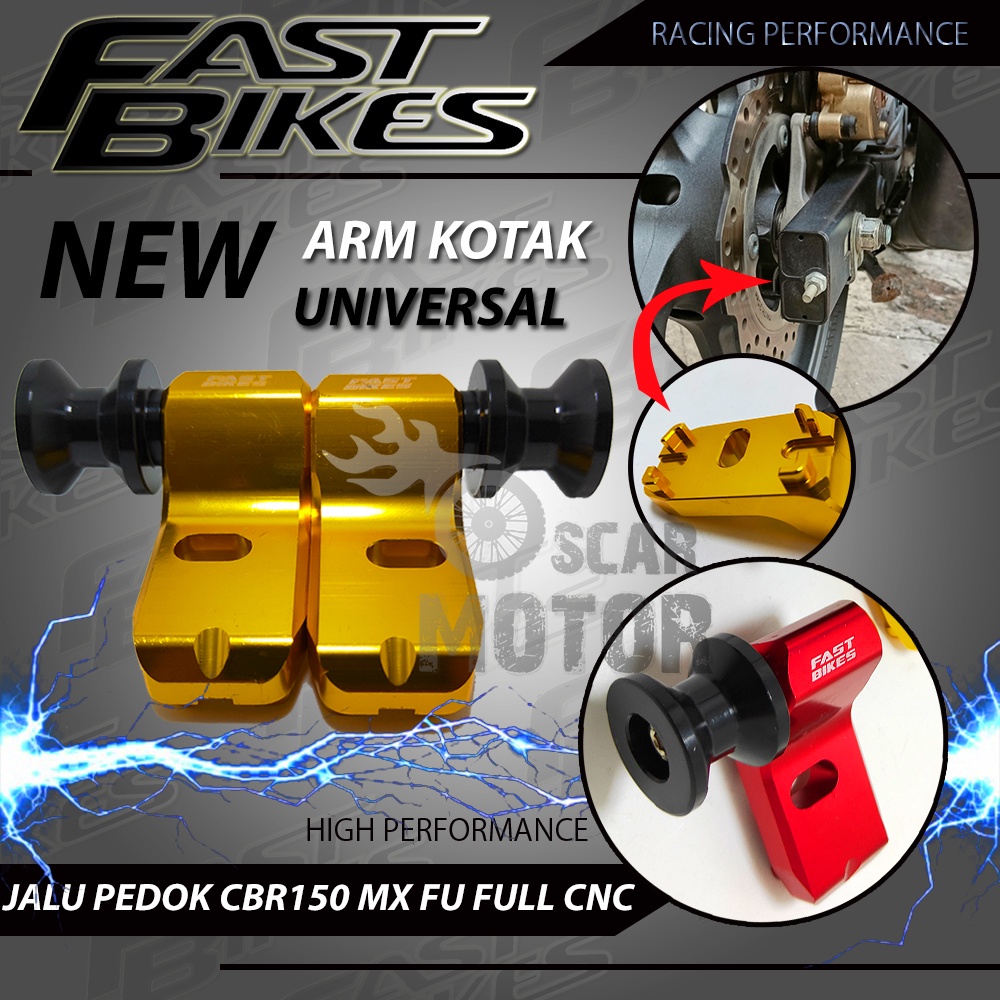 Jalu Pedok Standar Paddock Full cnc Stelan Rantai Universal Motor CBR150 BYSON VIXION FU JUPITER MX motor