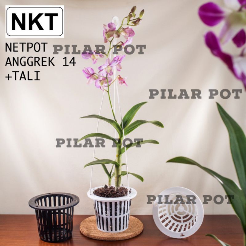 Pot bunga tanaman gantung nkt netpot 14cm - nkt netpot anggrek