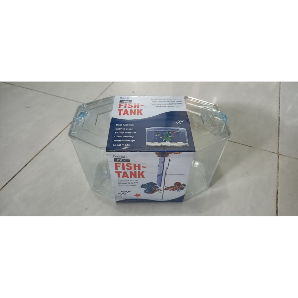Aquarium Soliter Segi 8 Akrilik | Mini Fish Tank - Merk Presisi