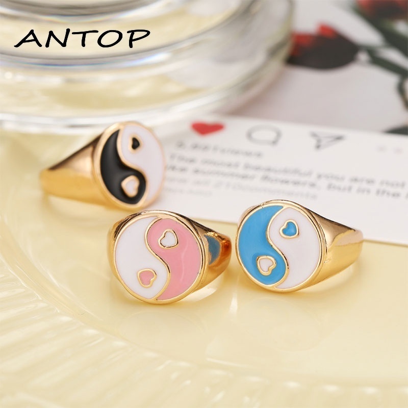 Cincin Jantung Tai Chi Untuk Aksesoris Perhiasan Fashion Wanita ANTOP