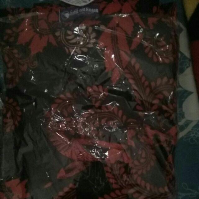 Pf25bc Batik Couple Sarimbit Gamis Kenongo Warna Merah Hitam Elegan