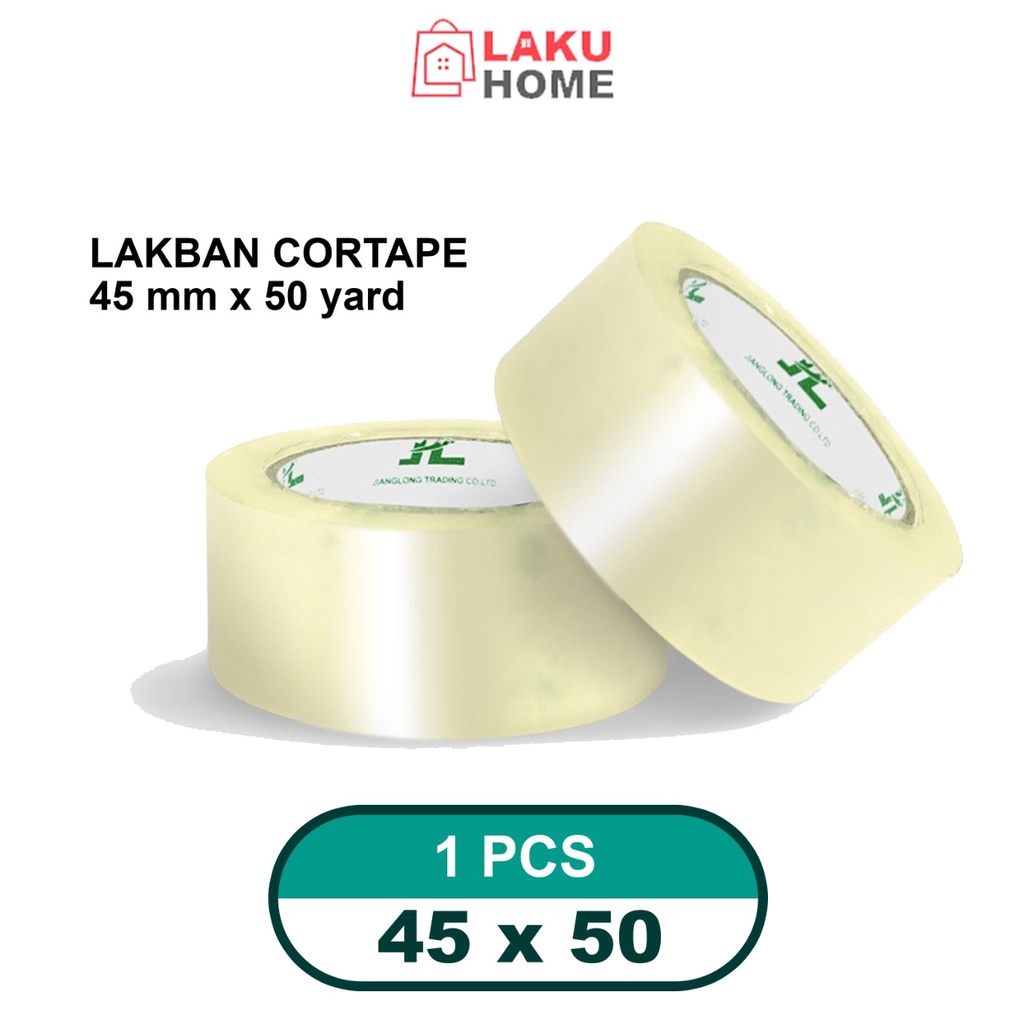 

LAKUHOME Lakban bening 45mm x 50yard / lakban tape isi 6pcs / lakban jumbo 45mm x 50yard