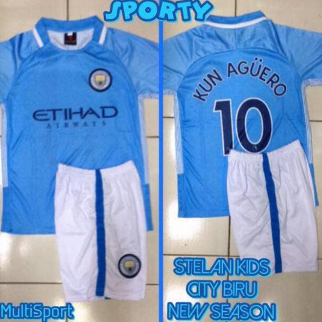Produk Special Baju Bola Anak Setelan Kaos Jersey Kun Aguero