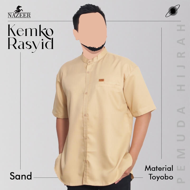 NAZEER Kemeja Basic Pria Casual Simpel Keren Lengan Pendek RASYID