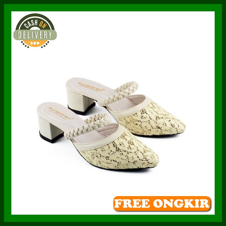 Haihils Wanita Kekinian Haihil Remaja Import Haighils Cewek Kondangan  High Heels Wanita Brukat St