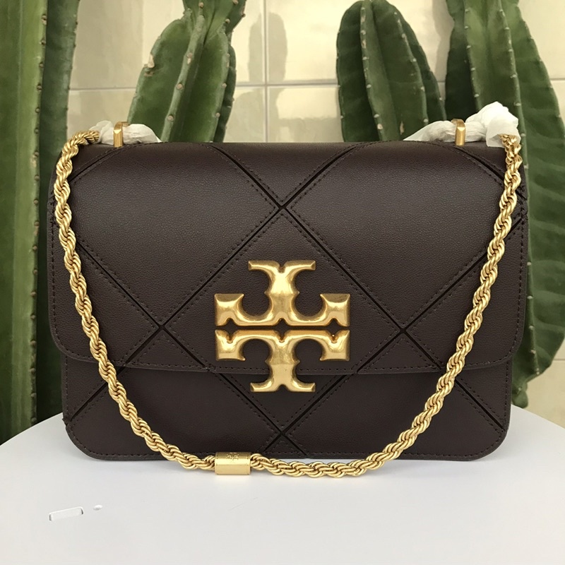 TB Eleanor Diamond Quilt Convertible Shoulder Bag Amaranth