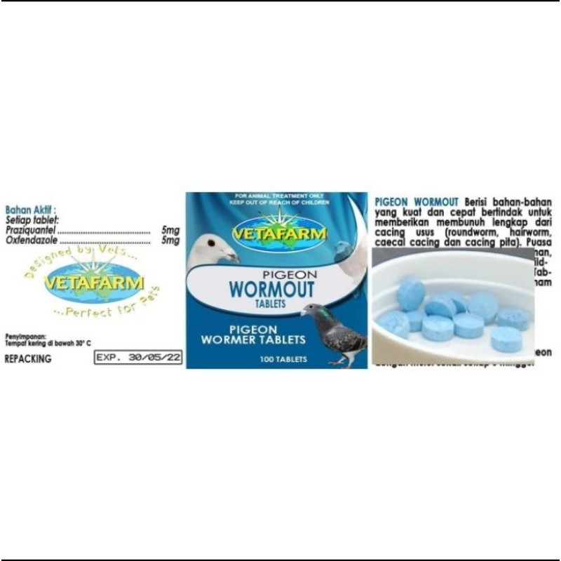 Wormout Vetafarm  dijual perbutir