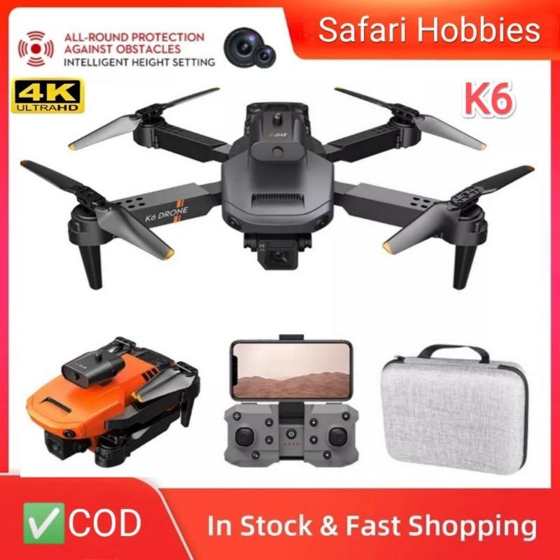 Drone New K6 Wifi FPV Dual Kamera 4K with Sensor Anti - Collision