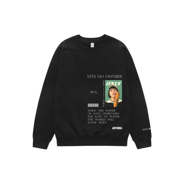 Kasetrusak Crewneck Lets Go Outside Black