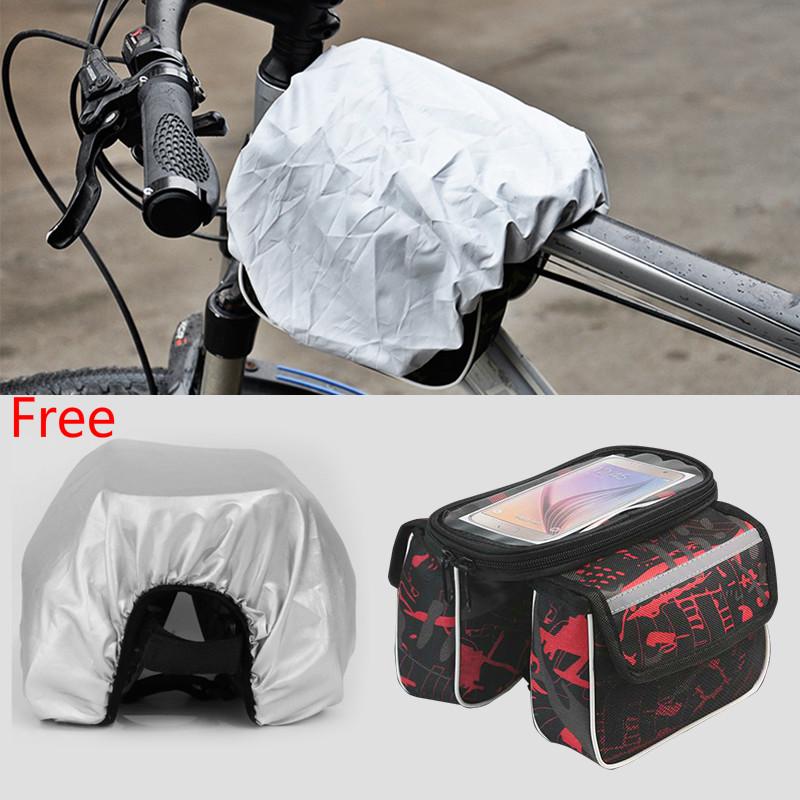 Bicycle Bag Touch Screen Waterproof Reflective Bicycle Frame Bag