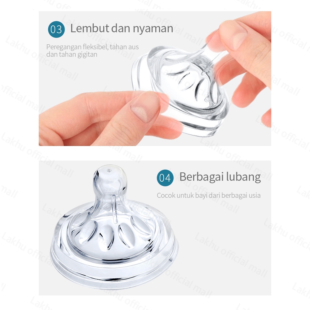 Lakhu 5.5cm dot bayi wide neck nipple silikon