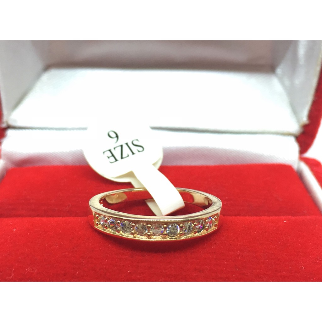 Cincin Lapis Emas Rose Gold Pria Wanita Batu Kecil Simpel - BR197R