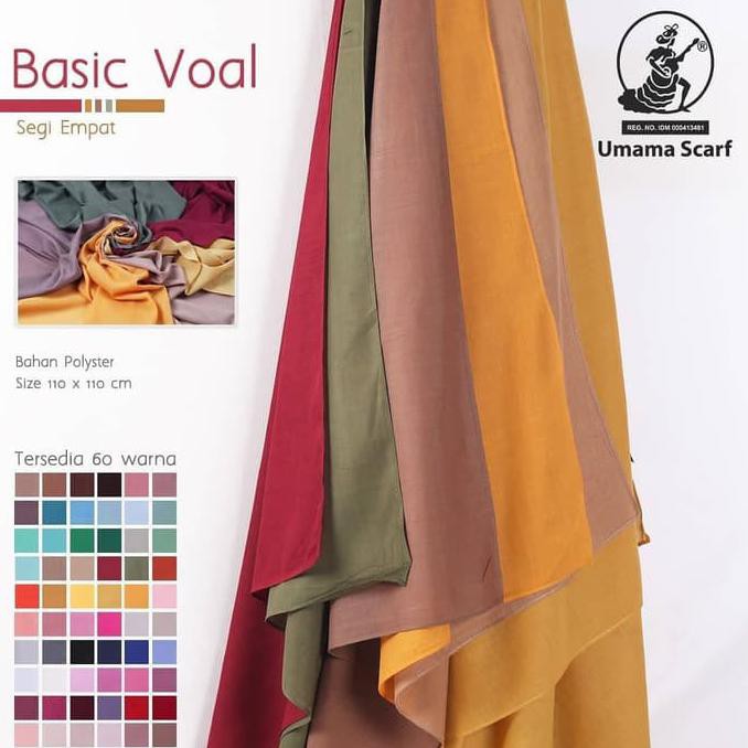 Terbaru Kerudung Voal Basic Umama Hijab Jilbab Segi Empat Polos Grosir