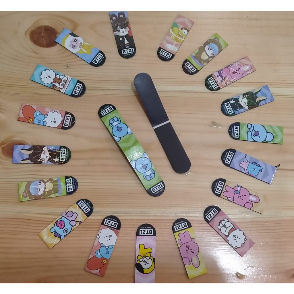 Pembatas Buku Magnet BT21 Pembatas Buku Lucu Bookmark Karakter