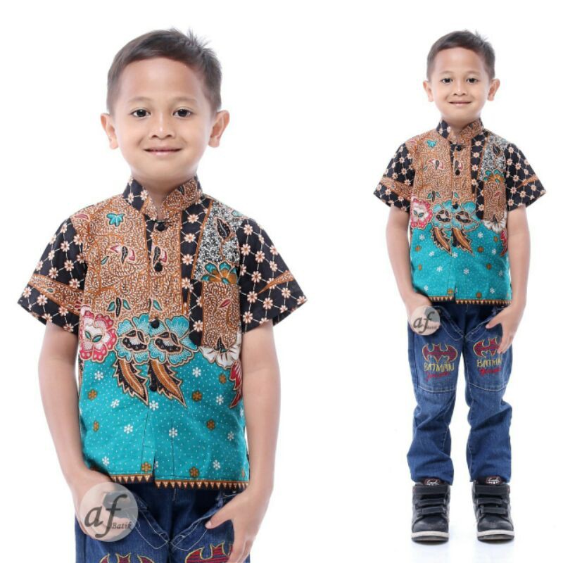 BATIK COUPLE KELUARGA sania ruffle ori ndoro jowi dnt motif Sinaran Tosca-Hem anak
