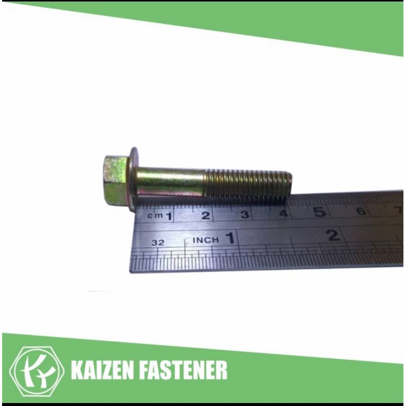 M8x40 Flange Bolt Kuning (Baut Topi)